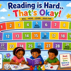 Reading is Hard .. That’s Okay Book & Learning Packet (No License Required)Free mini Board game with this package
