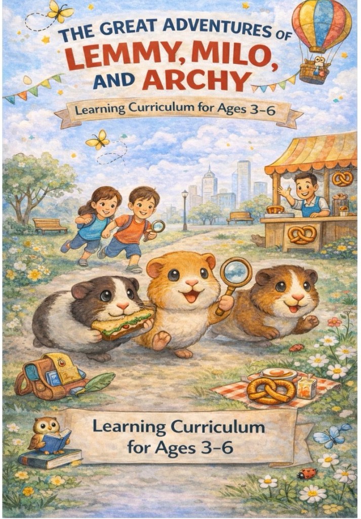 The Great Adventure with Lemmy ,Milo and Archy Book , Learning Packet and Coloring Book